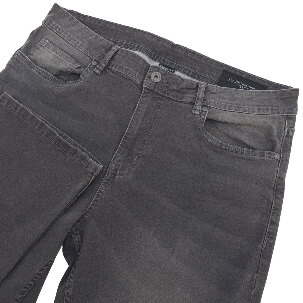 The Perfect Jean NYC Bootcut Mens 40x34 Gray Denim Stretch Pants Casual Modern